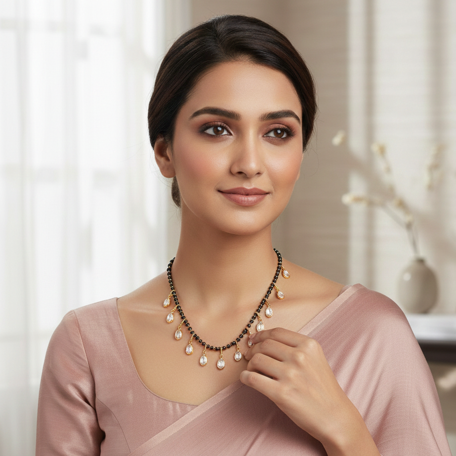 Owl Crystal Tanmaniya Mangalsutra