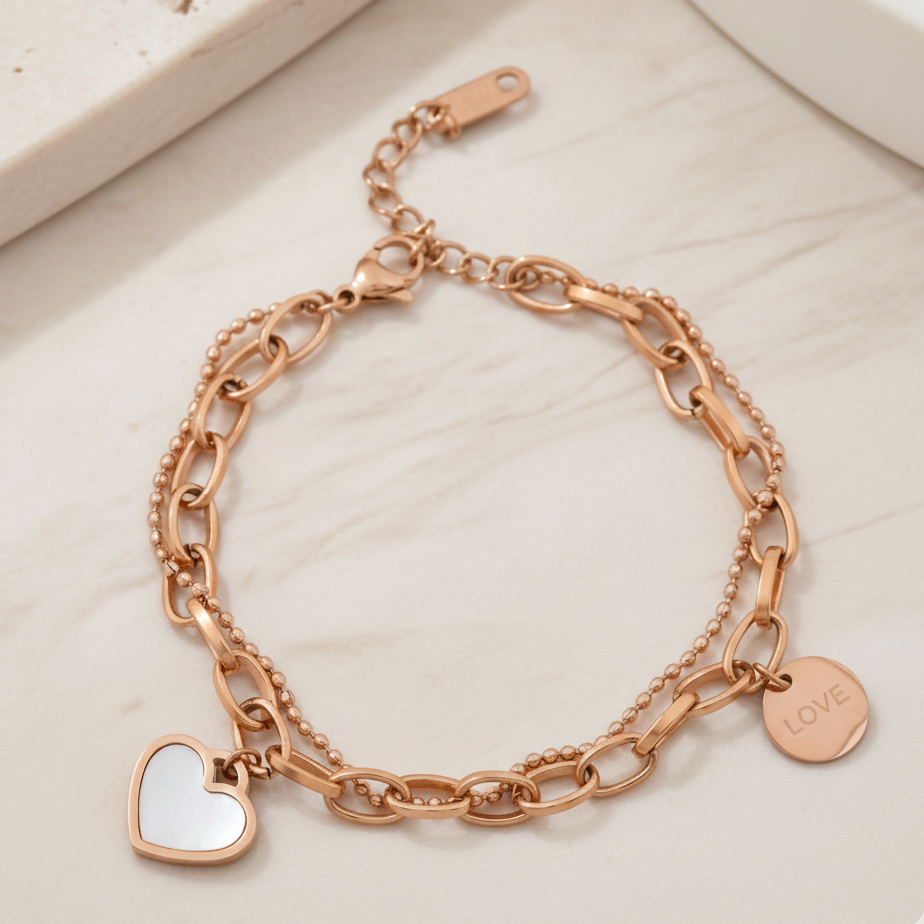 Amoura Luxe Heart Charm Bracelet