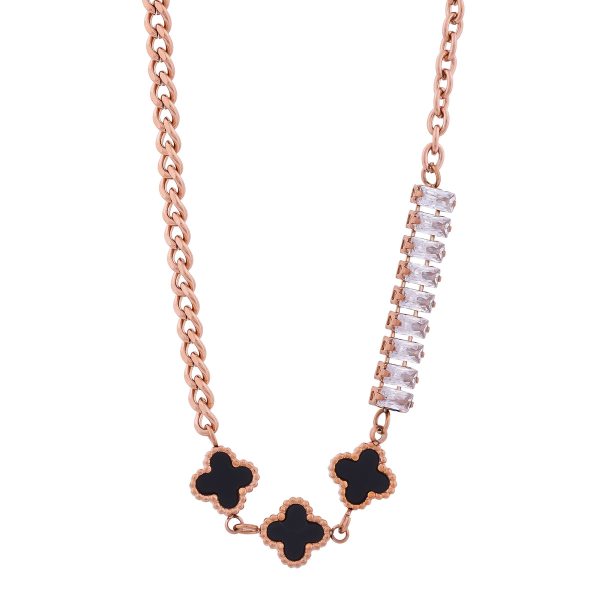 Clover Black Necklace