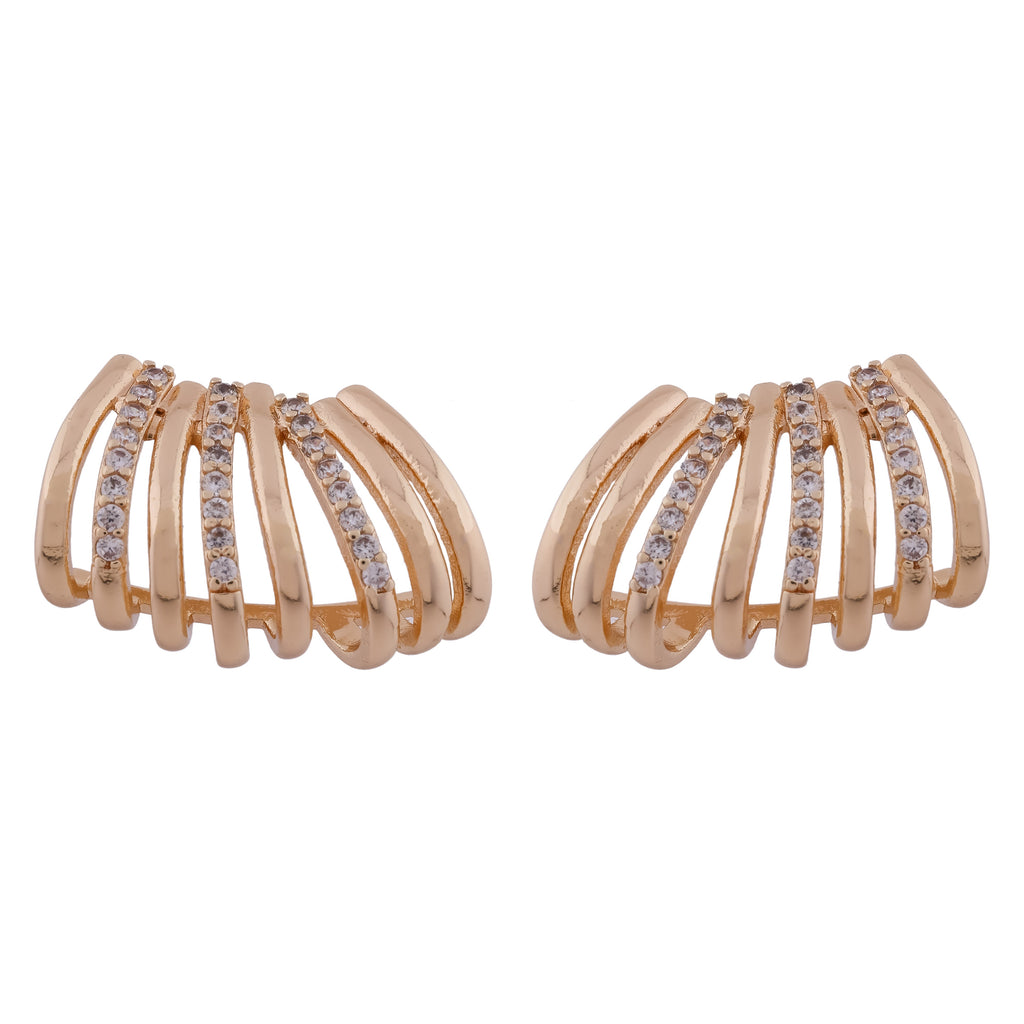 Golden Wave Studs Earrings