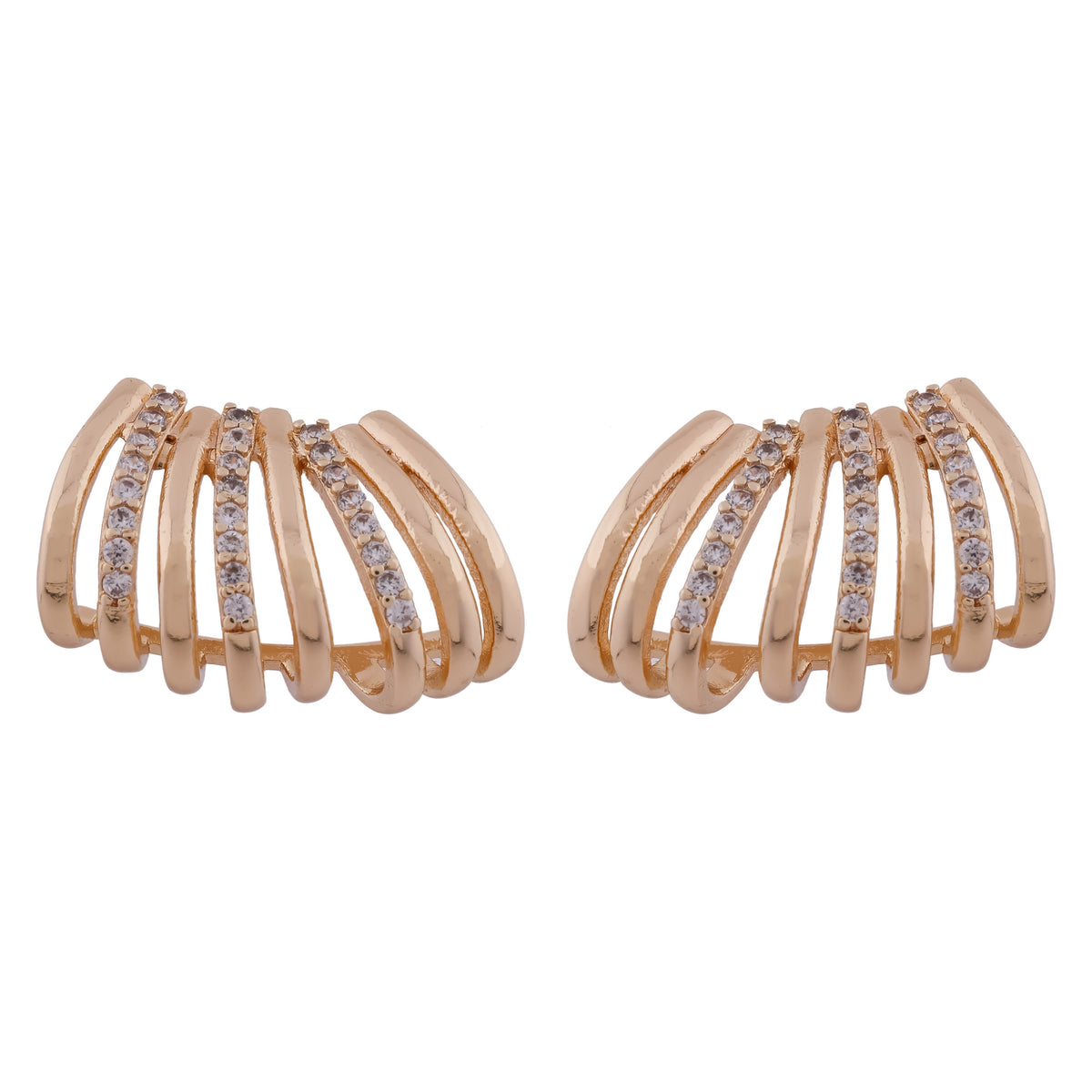 Golden Wave Studs Earrings