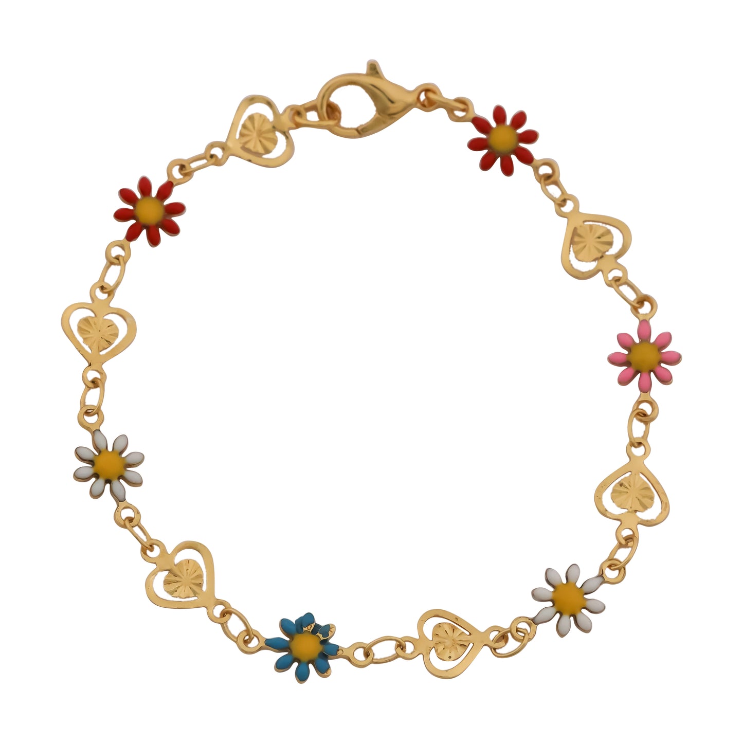 Floral Love Gold Charm Bracelet