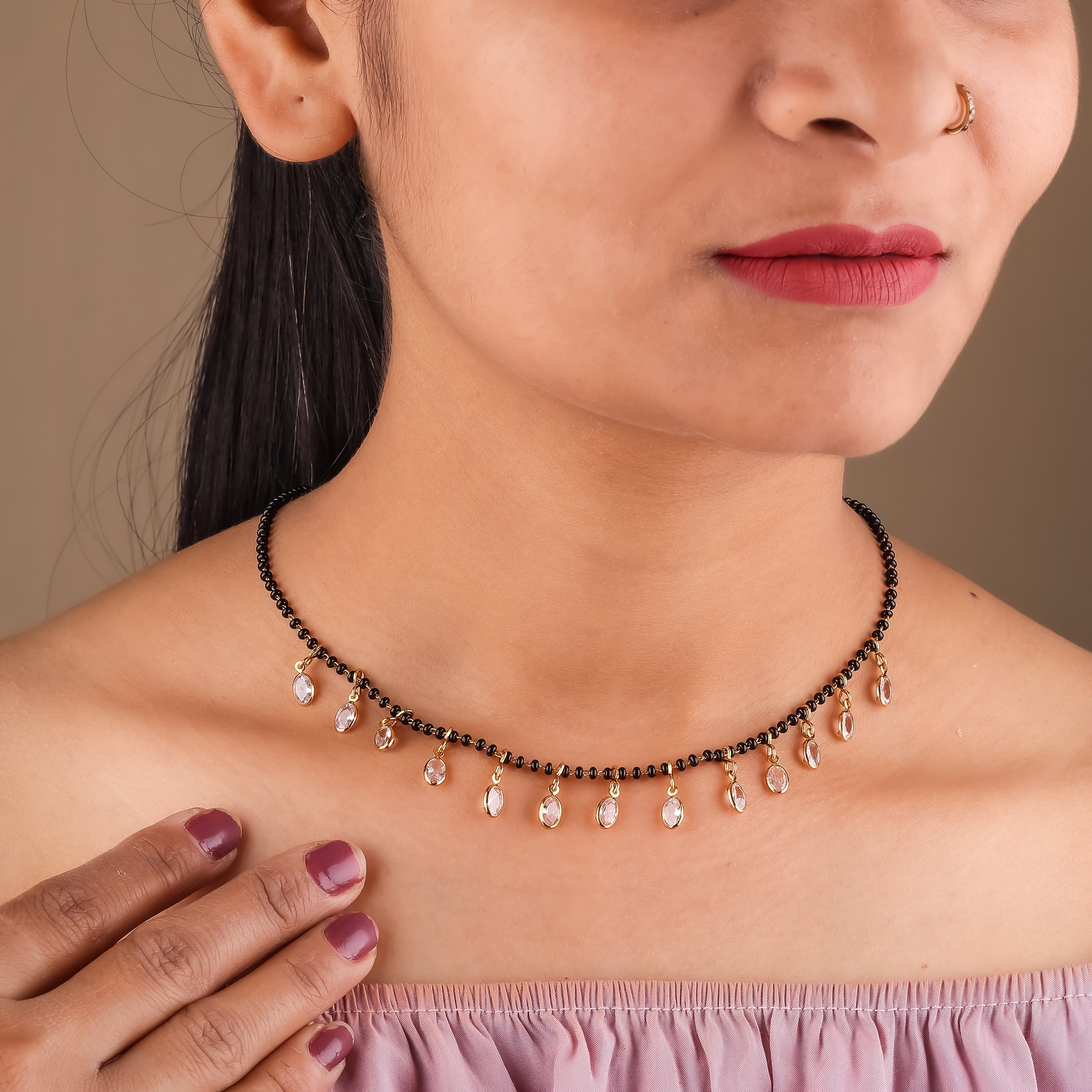 Owl Crystal Tanmaniya Mangalsutra