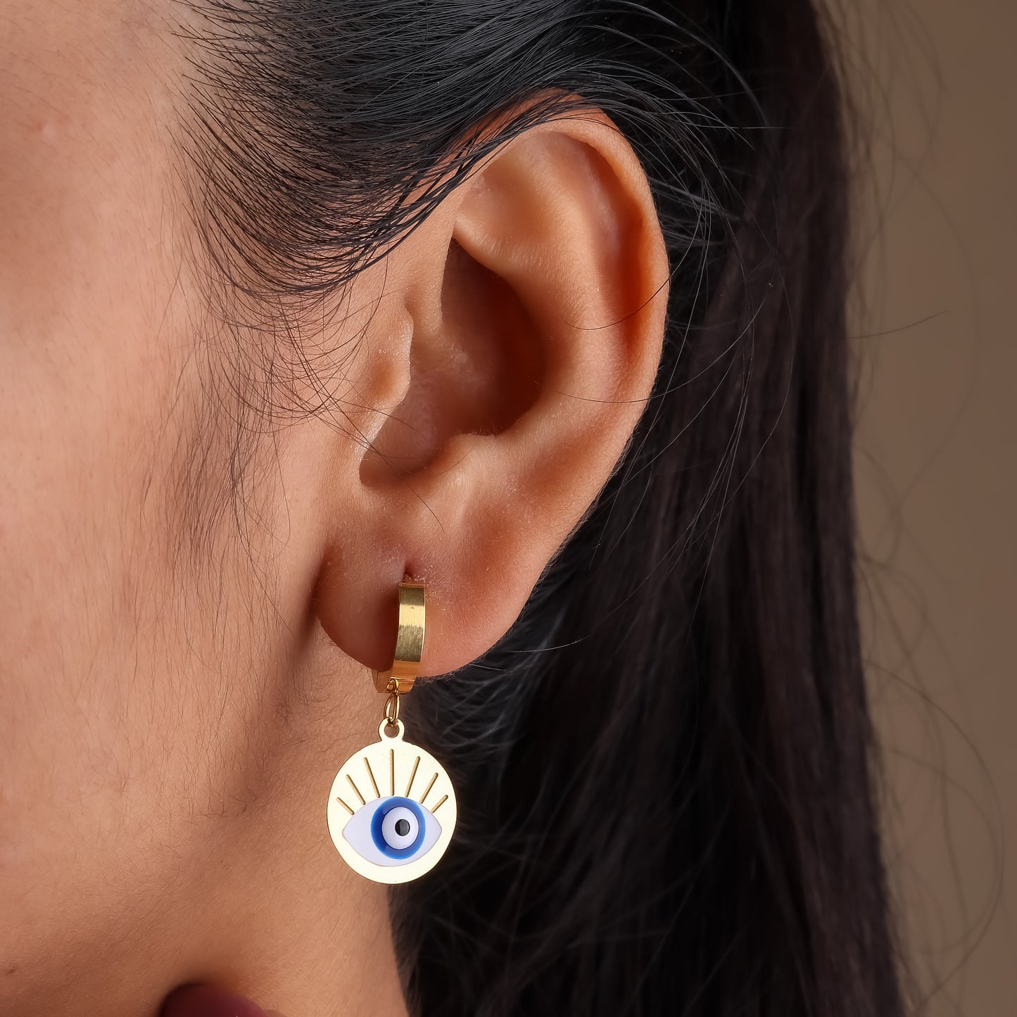 Evil Eye Round Earrings