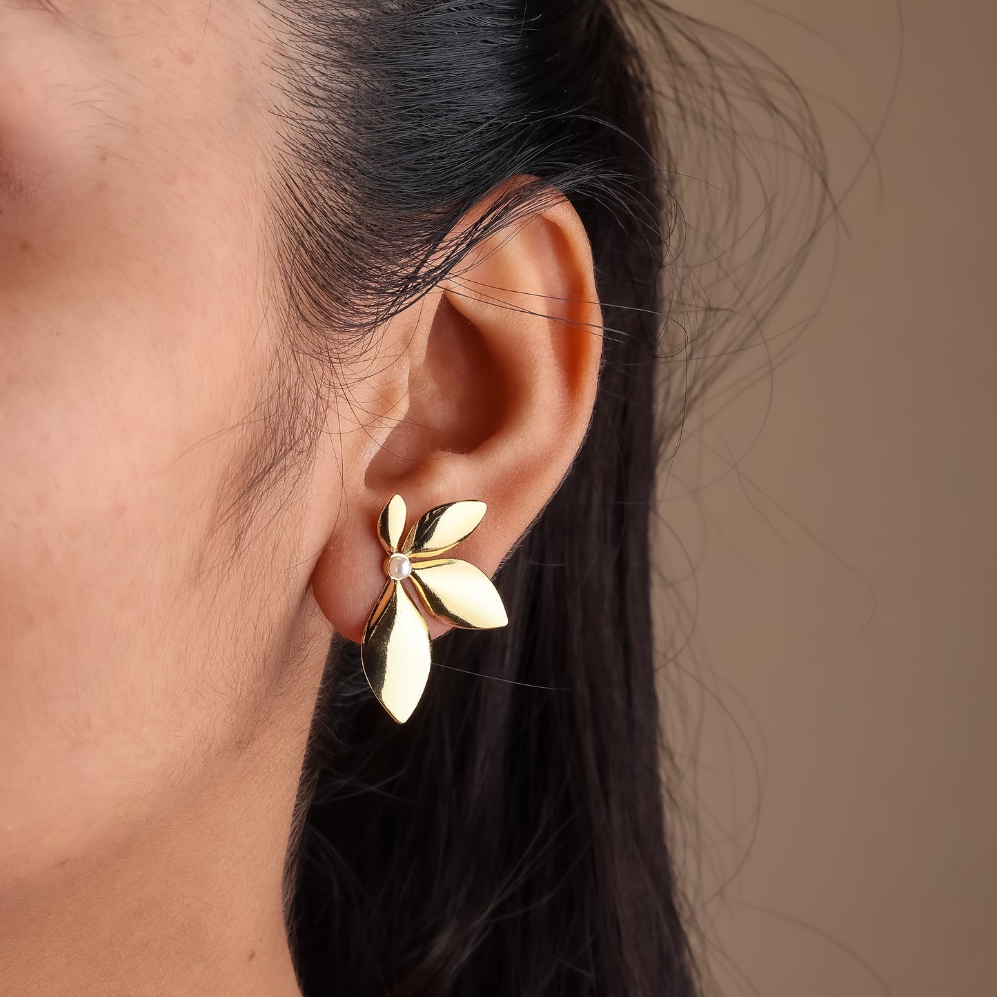 Gold Flower Earrings
