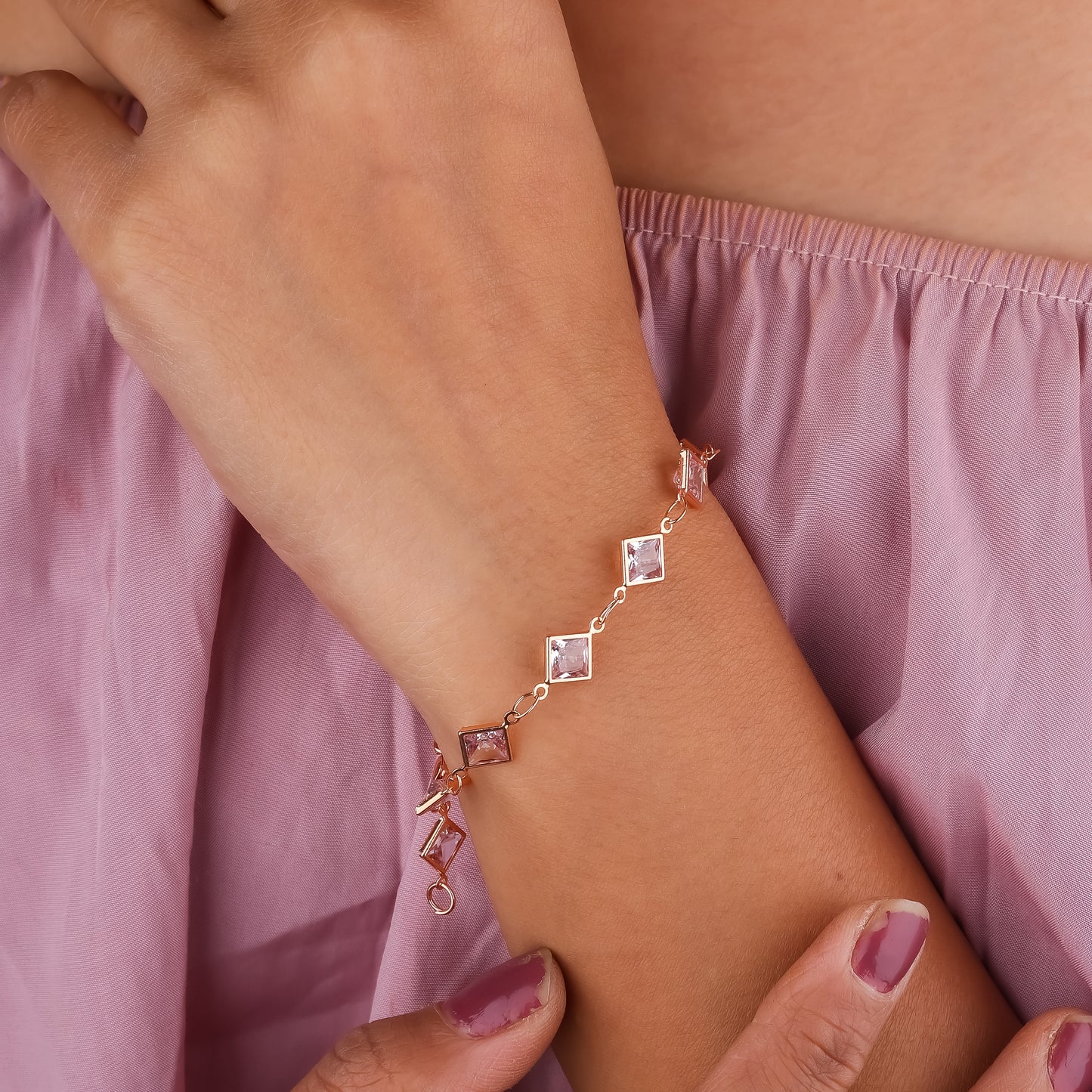 Veloura Geometric Crystal Bracelet