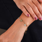 Celestial Clover Nazar Gold Bracelet