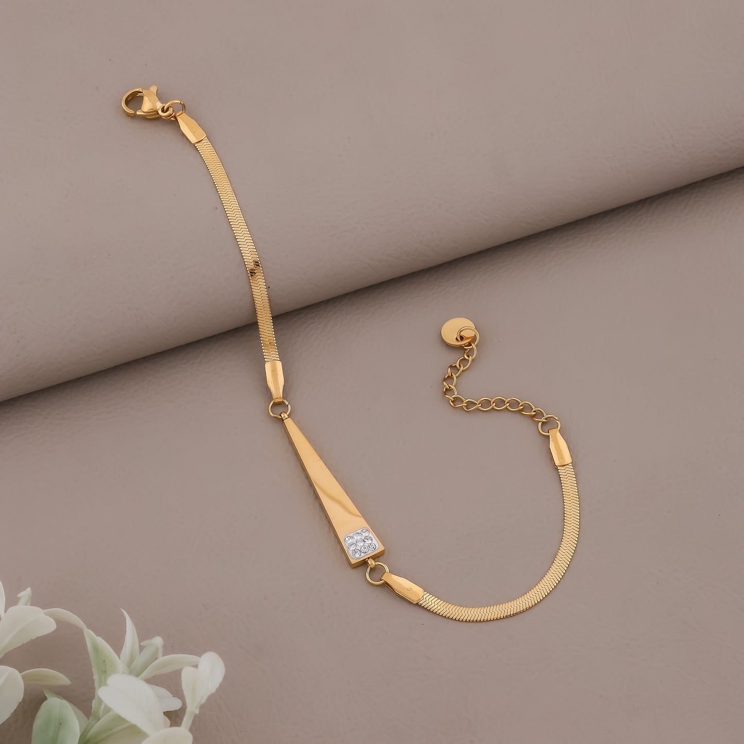 Imperial Gold Bar Snake Chain Bracelet