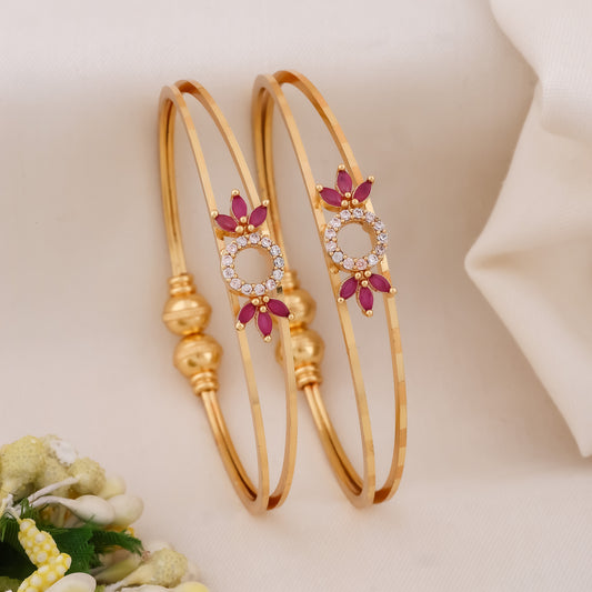 Ruby Circle Charm Bangles