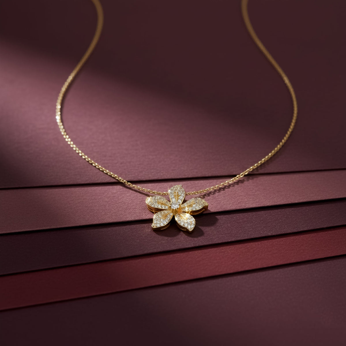 Luxe Floral Sparkle Necklace