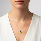 Multicolor Crystal Flower Pendant Necklace