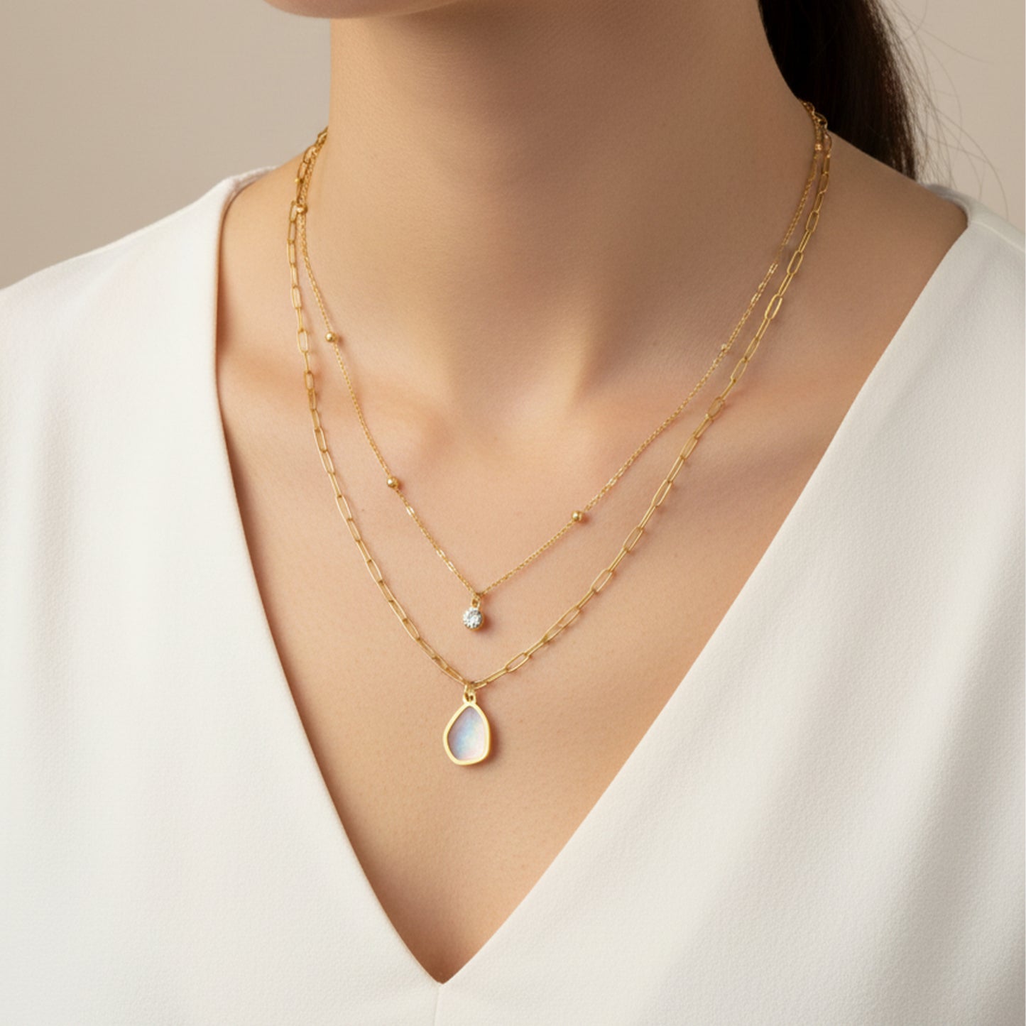 Veloura Luxe Double Layer Gold Pendant