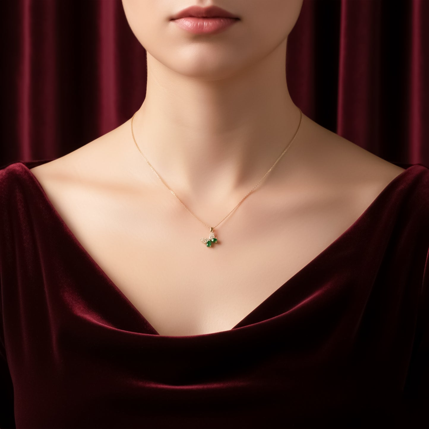 Emerald Butterfly Necklace