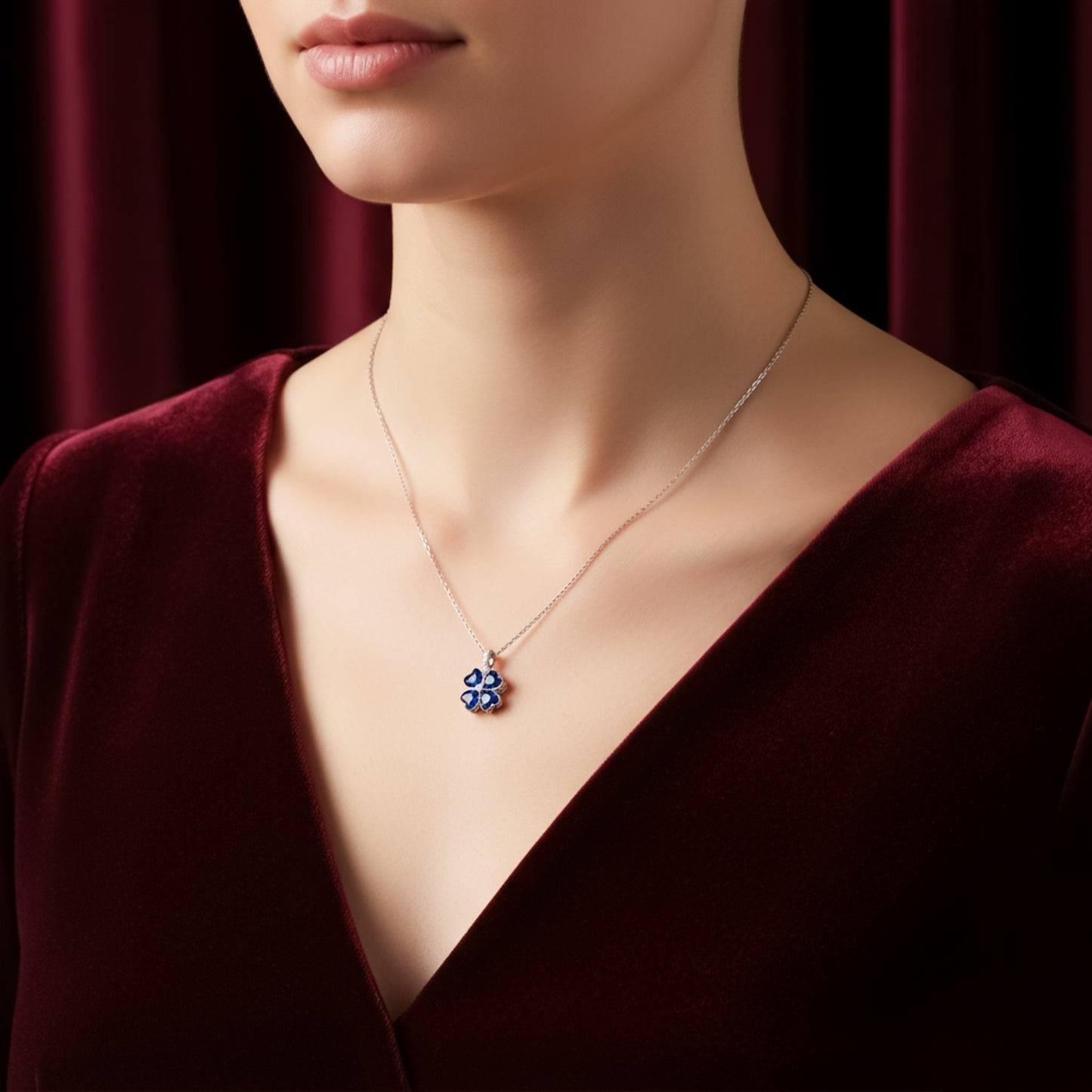 Aurielle Sapphire Bloom Necklace