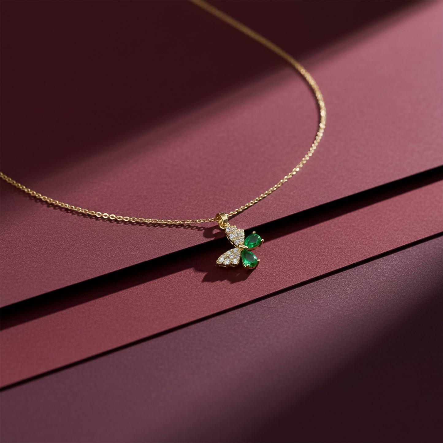 Emerald Butterfly Necklace