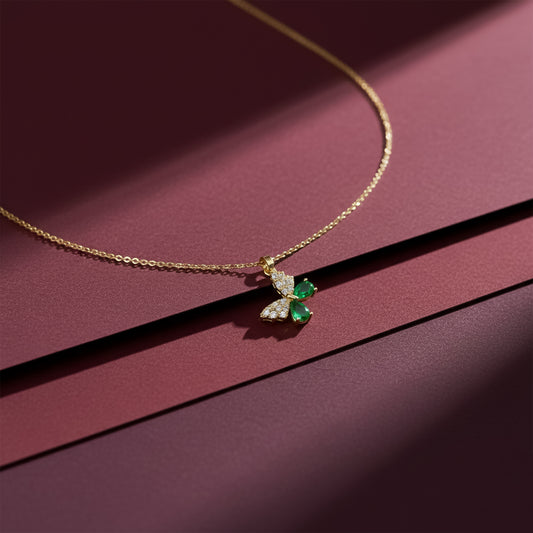 Emerald Butterfly Necklace