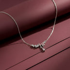 Roselle Diamond Drop Silver Necklace