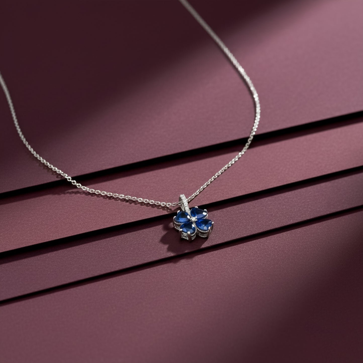 Aurielle Sapphire Bloom Necklace