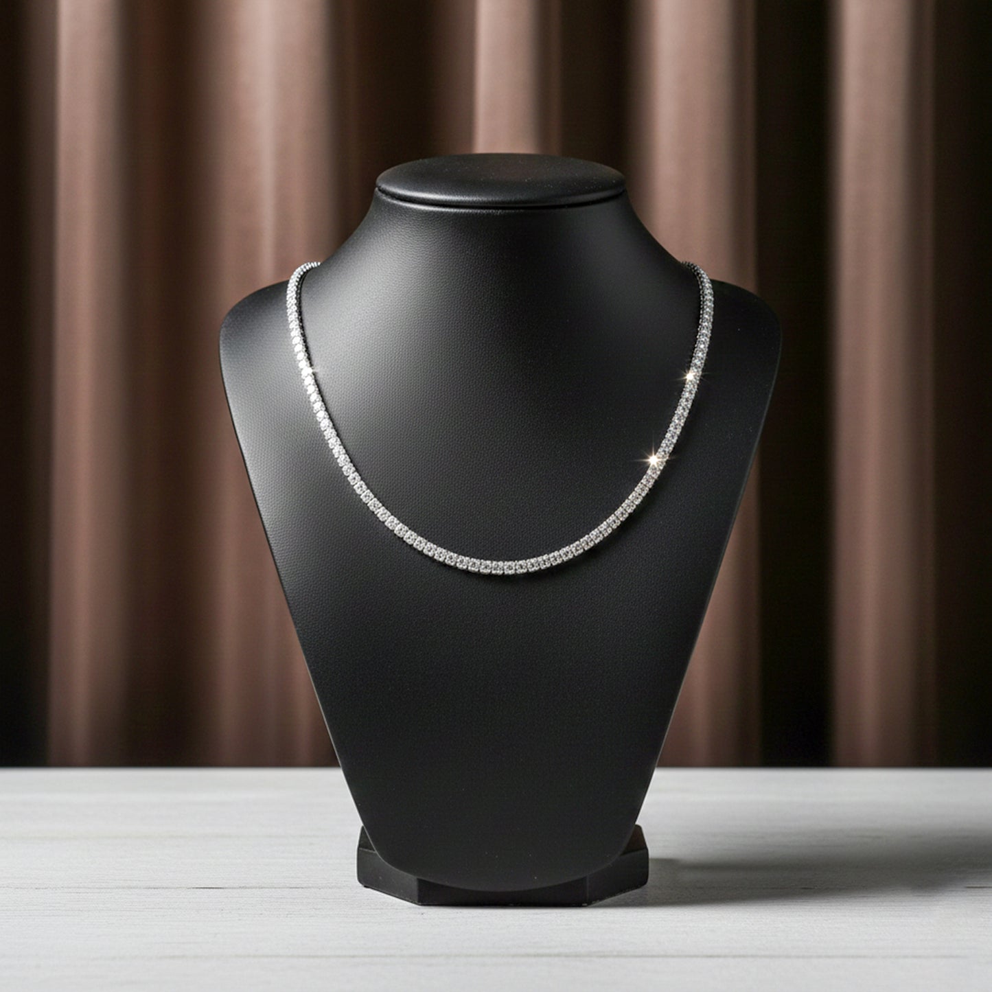 Silver Diamond Tennis Necklace