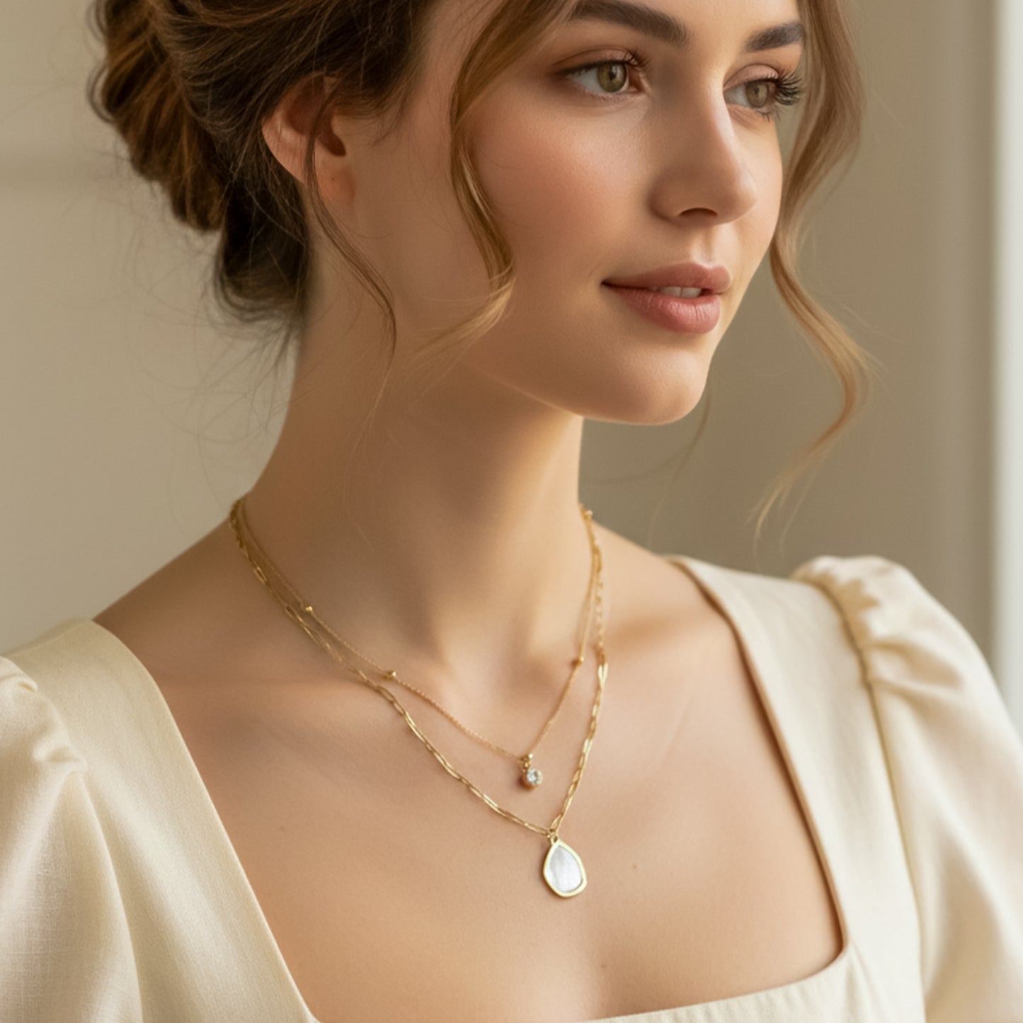 Veloura Luxe Double Layer Gold Pendant