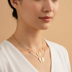 Luxe Pink Crystal Butterfly Necklace
