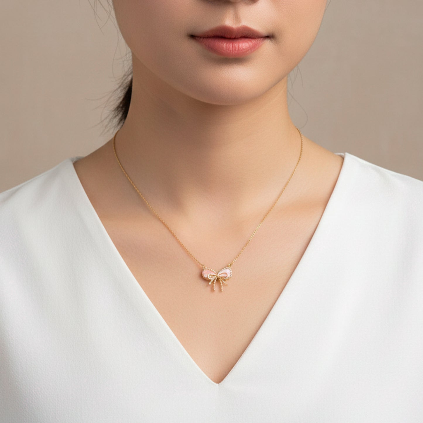 Celestine Luxe Ribbon Pearl Necklace