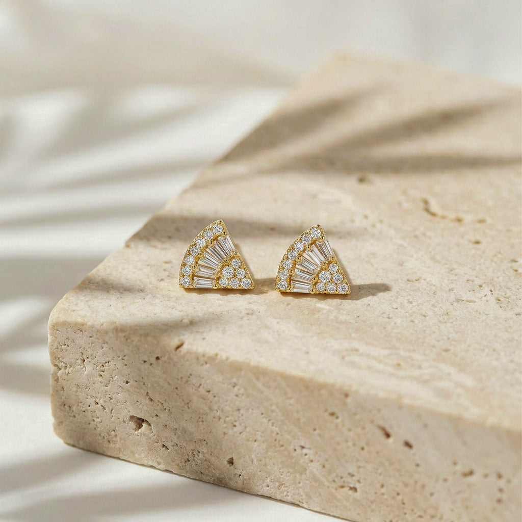 Opulence Arc Crystal Stud Earrings