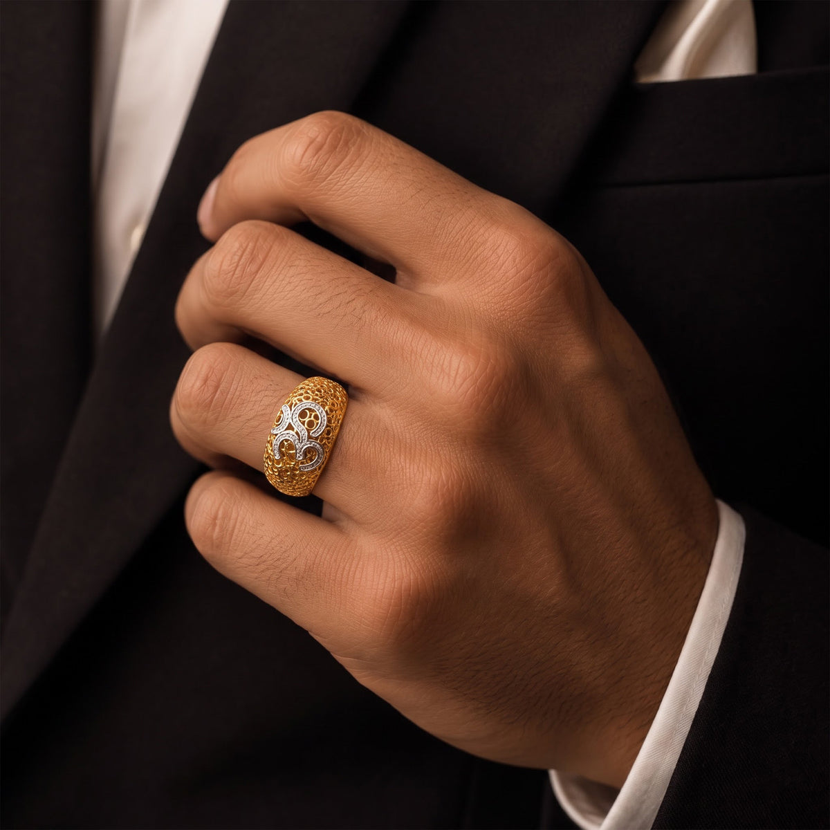 Divine Om Gold Ring